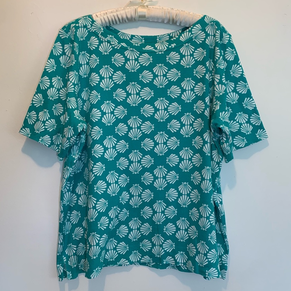 Chico’s Pima Seashell Top Beachy Green XXL Chicos 4